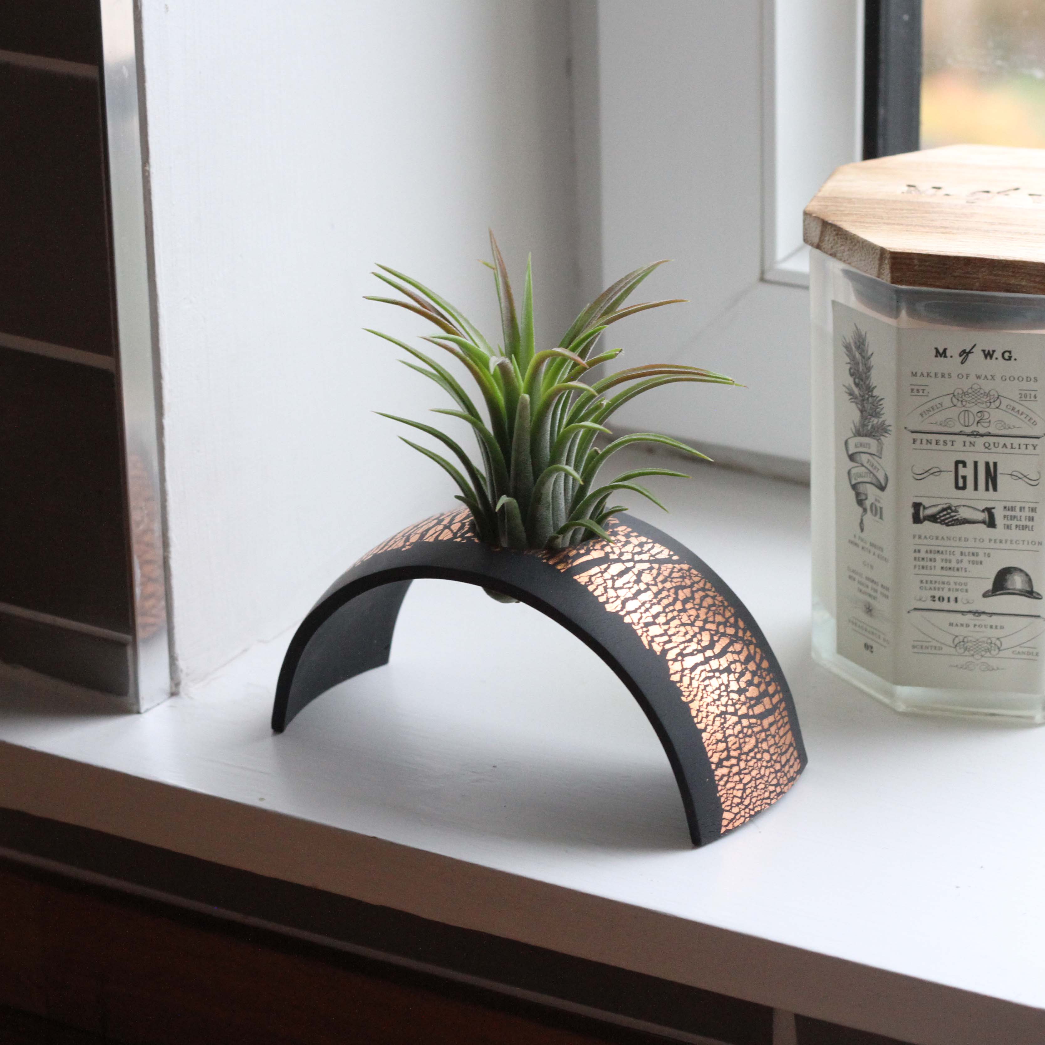 copper air plant holder Air Plant holder display arch