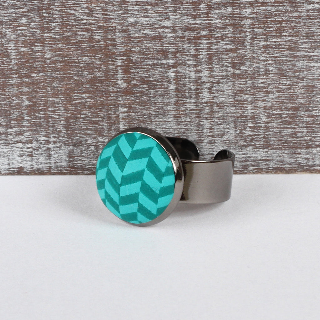 Turquoise Tweed clay ring