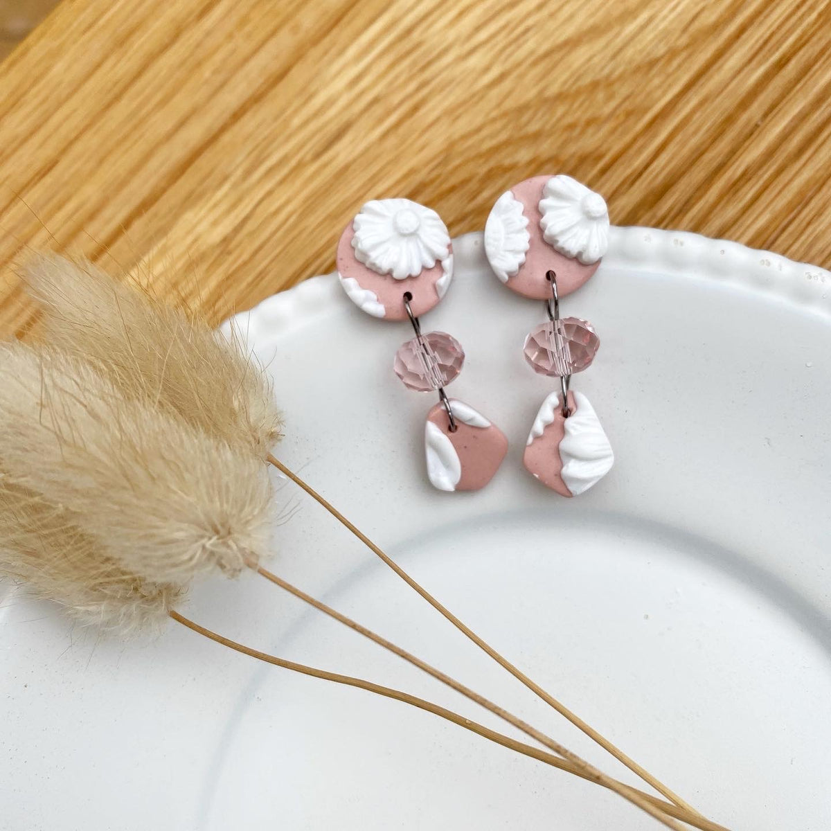 Pink Feather Earrings | Handmade by Libby & Smee