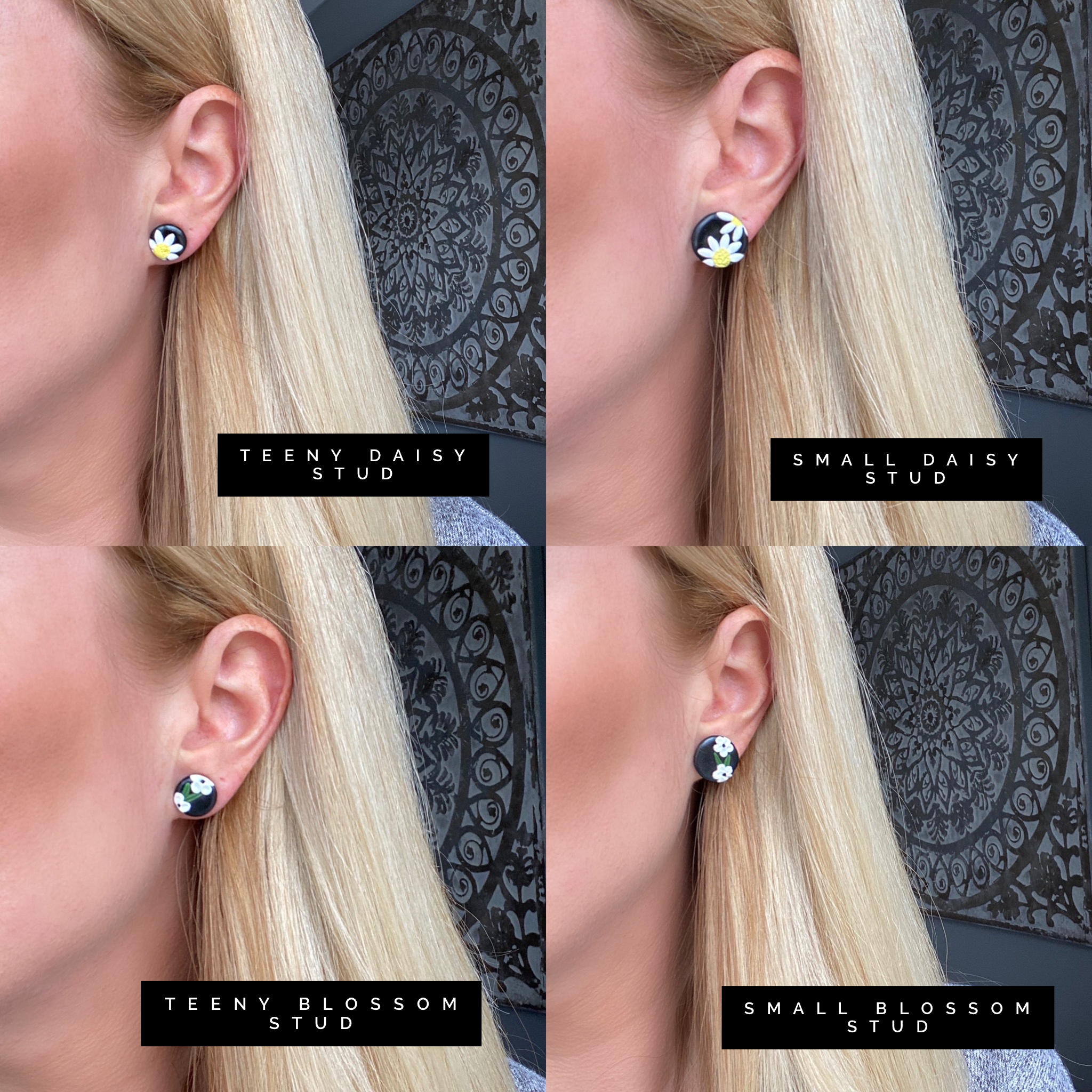 Teeny blossom stud - Fuchsia